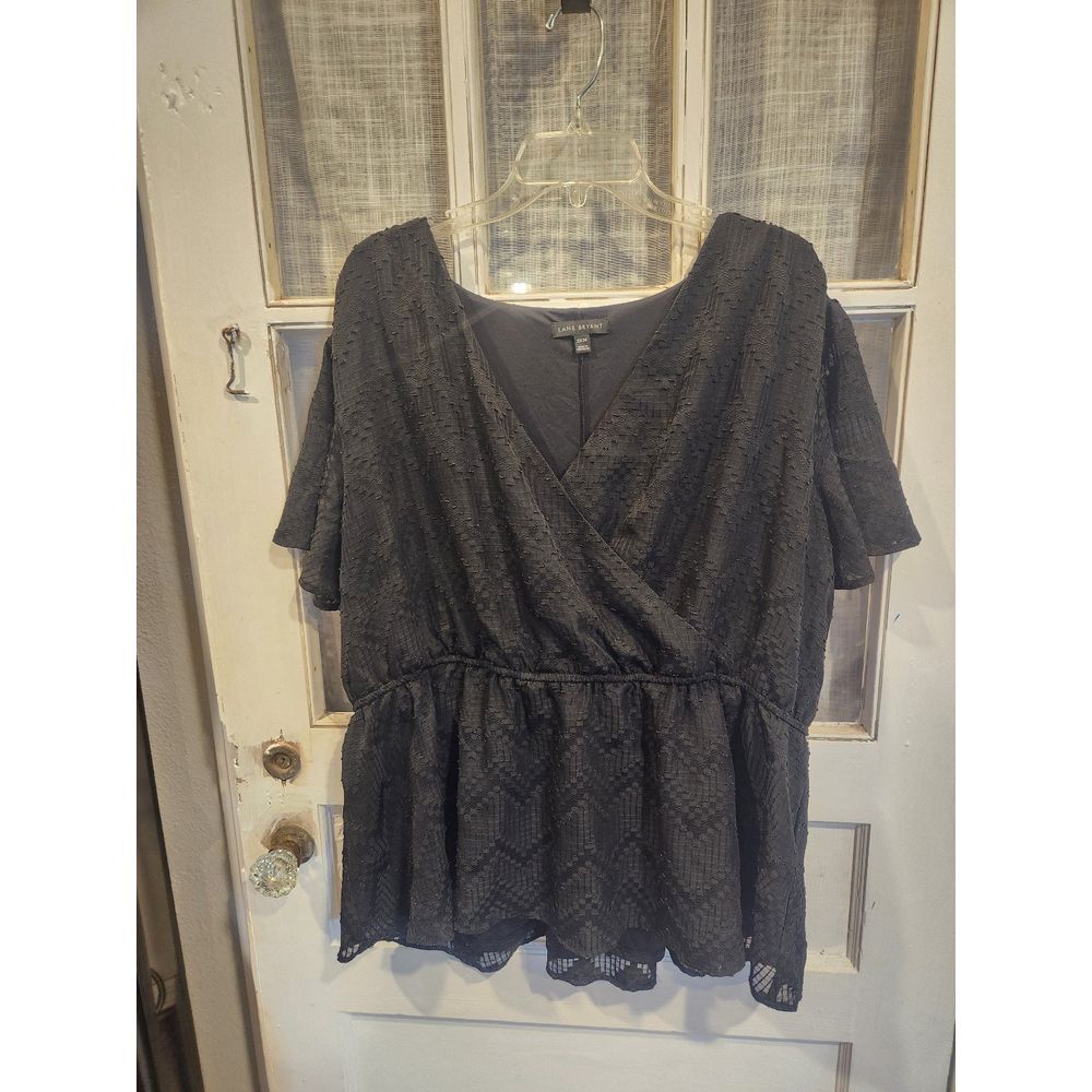 Lane‎ Bryant Black V-Neck Blouse Women's Size 22/24